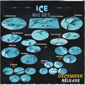 Miniatyrbaser i isresin – Wargaming Arctic Terrain, 12 storlekar