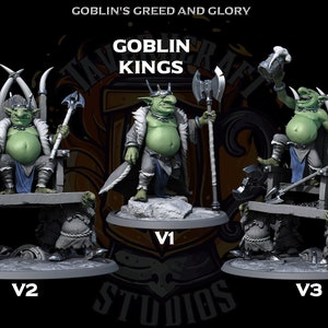 GOBARMY - Goblin King with Throne 3 options available for Dungeons and Dragons Pathfinder and other Tabletop RPGS miniatures by LOTP