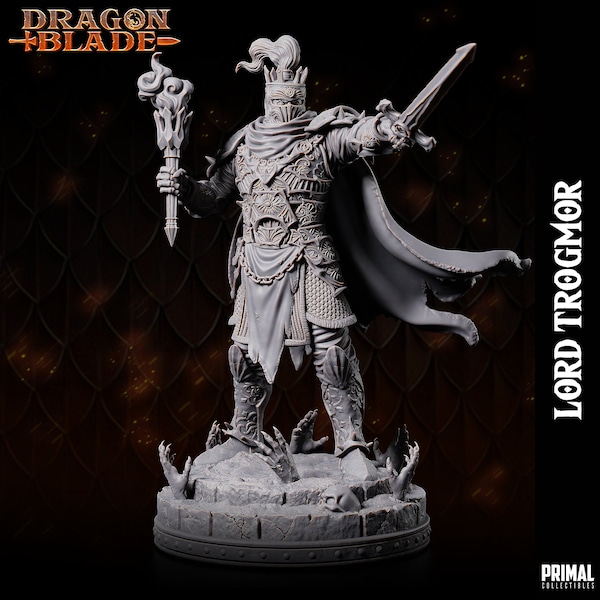 DNDDGL - Lord Trogmor Death knight boss - Lord Soth, miniature by PRIMALCollectibles for DnD Pathfinder Heroquest and other TTRPGS