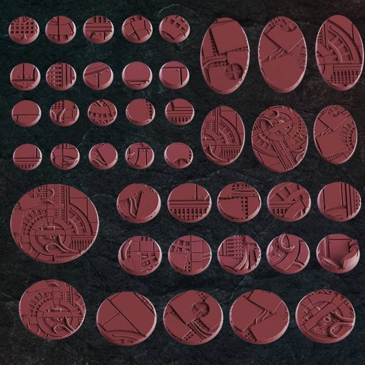 BASES - Industrial themed Alien Factory bases for wargames and tabletop seven sizes available by dakkadakka store