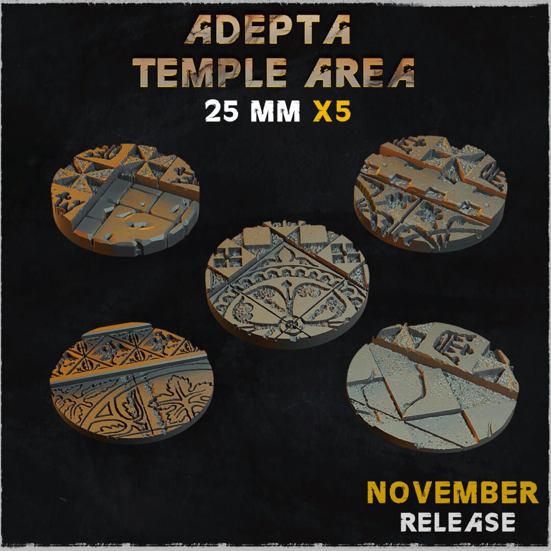 BASES - Adepta Temple Area - Cathedral Themed Bases for Wargames