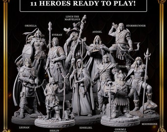 DNADGL - BUNDLE BASIC Dragonlance 12 Miniaturen - 11 Helden und 1 Boss - Miniaturen