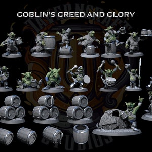 GOBARMY - Goblin Party Bundle 20 models plus Scatter for Dungeons and Dragons Pathfinder and other Tabletop RPGS miniatures by LOTP