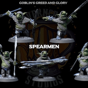 GOBARMY - Goblin Spearman Infantry Warband for MESBG Dungeons and Dragons Pathfinder and other Tabletop RPGS miniatures by LotP
