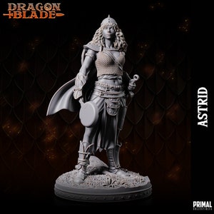 DNDDGL - Tika Wayland - Female Human Rogue - Astride - Miniatura di Dragonlance di PRIMALCollectibles per DnD Pathfinder Heroquest ecc.