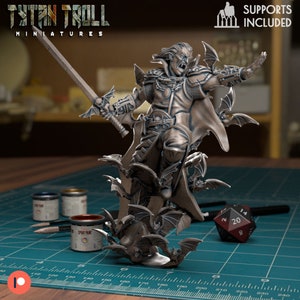 DnDCoS - Strahd Attacking Dark Lord of Barovia miniature by Tytantroll for Dungeons and Dragons Pathfinder and other Tabletop RPGS
