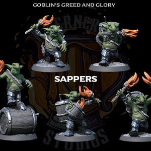 GOBARMY - Goblin Sapper Infantry Warband for MESBG Dungeons and Dragons Pathfinder and other Tabletop RPGS miniatures by LotP