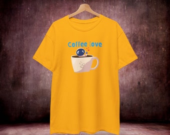 Coffee love graphic design Unisex TShirt gift for her casual t shirt gift for him crewneck handmade tshirt womens clothing mens clothing