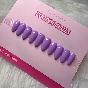 Purple Press On Nails. Solid Color Press On Nails.  Add Chrome No Extra Charge.