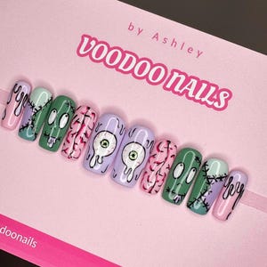 Zombie Press On Nails: Creepy Halloween Nail Set