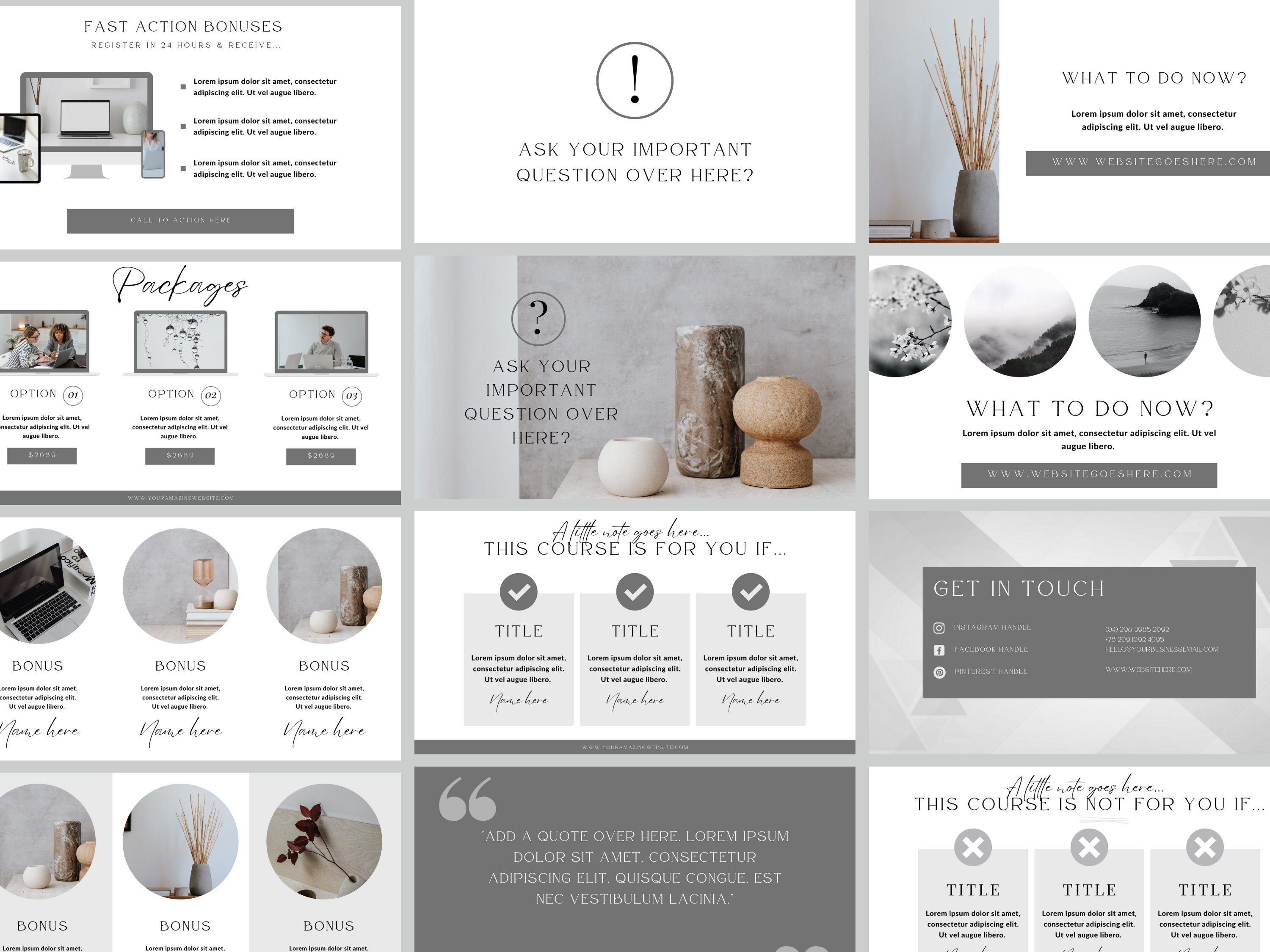 inar Slide Deck Template Canva Online Course Slide Deck Etsy