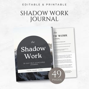 Pode incluir: Um di&aacute;rio de autocoaching imprim&iacute;vel de 30 dias intitulado "The Shadow Work Journal" com um fundo de cordilheira. O di&aacute;rio tem 49 p&aacute;ginas e foi projetado para ajud&aacute;-lo a explorar sua sombra.