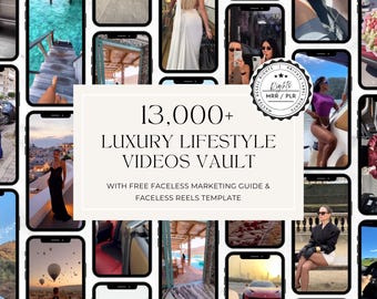 13.000+ Luxus Lifestyle Videos im Reels Bundle - Master Resell Rechte & Handelsmarkenrechte inklusive - MRR / PLR - Sofort Download