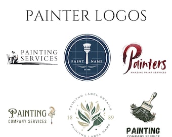 Painter Logos Template Canva Painting Business House Painter Logo for Painters Company Branding Professional Painter Logo Design Editable