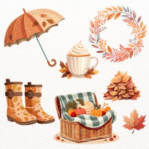 Autumn Clipart Fall Clipart Autumn Graphics Fall Illustrations Harvest ...