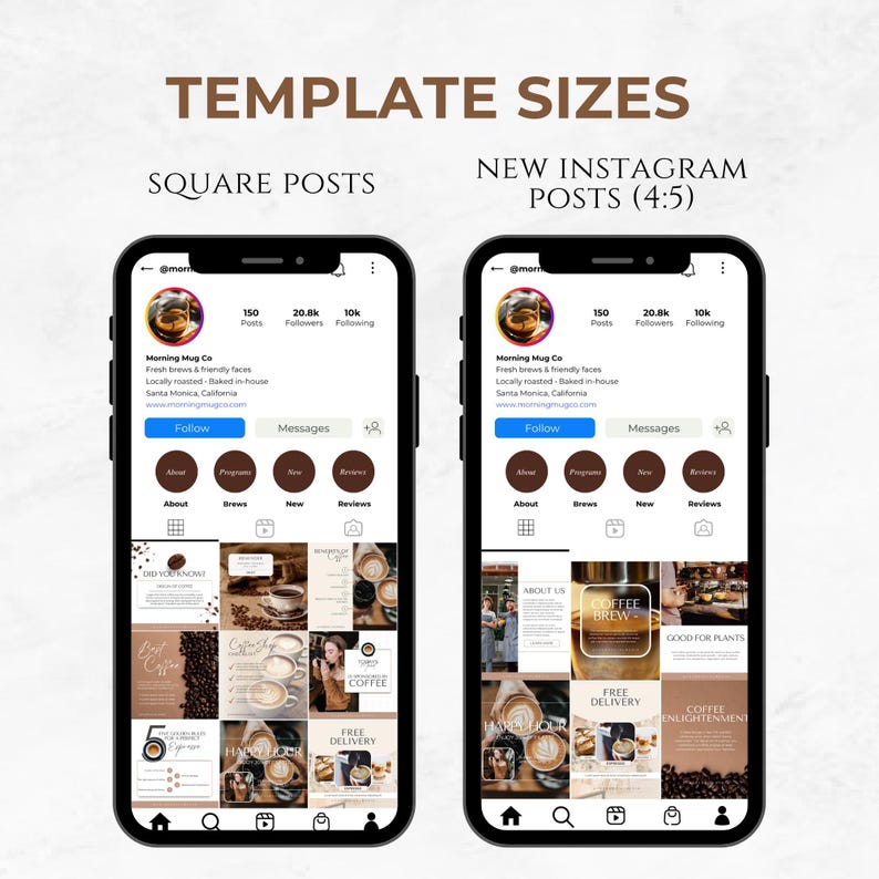 Coffeeshop Instagram-sjablonen Koffie Social Media-sjabloon Cafe Instagram-sjabloon Coffee Lover Instagram-berichtsjablonen Coffee Shop Canva afbeelding 2