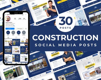 Construction Instagram Posts Templates Construction Social Media Construction Business Templates Construction Builder Contractor Content