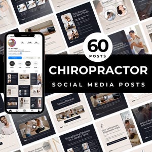 Chiropractor Instagram Templates Chiropractic Clinic Templates Chiropractic Wellness Social Media Posts Chiropractic Wellness Branding Canva