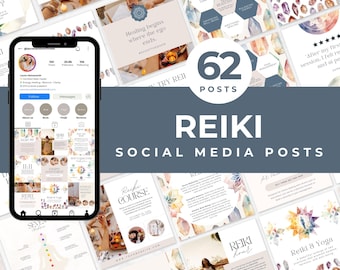 Reiki Healing Instagram Templates Reikihealing Social Media Templates Reiki Energy Healer Templates Holistic Healer Wellness Templates Canva