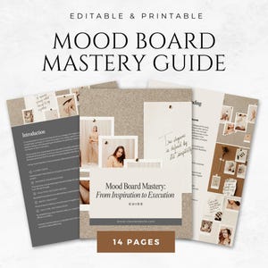 Mood Board Mastery Guide Templates Printable Branding Mood Board Guide Visual Branding Template Mood board Canva Brand Aesthetic Board Plan