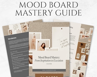 Moodboard-gids Sjablonen Afdrukbare branding Moodboard-gids Visuele brandingsjabloon Moodboard Canva Brand Aesthetic Board-plan