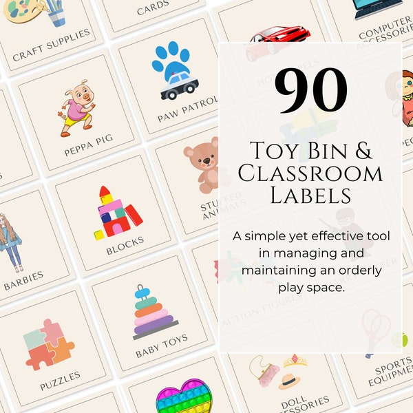Toy Storage Labels Printable Toy Organization Labels Classroom Labels Daycare Storage Labels Kids Toy Labels Preschool & Kindergarten Labels