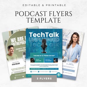 Podcast Flyers Canva Template Printable Podcast Promo Flyer Podcast Marketing Podcast Event Flyer Podcast Show Graphics Podcast Advertising