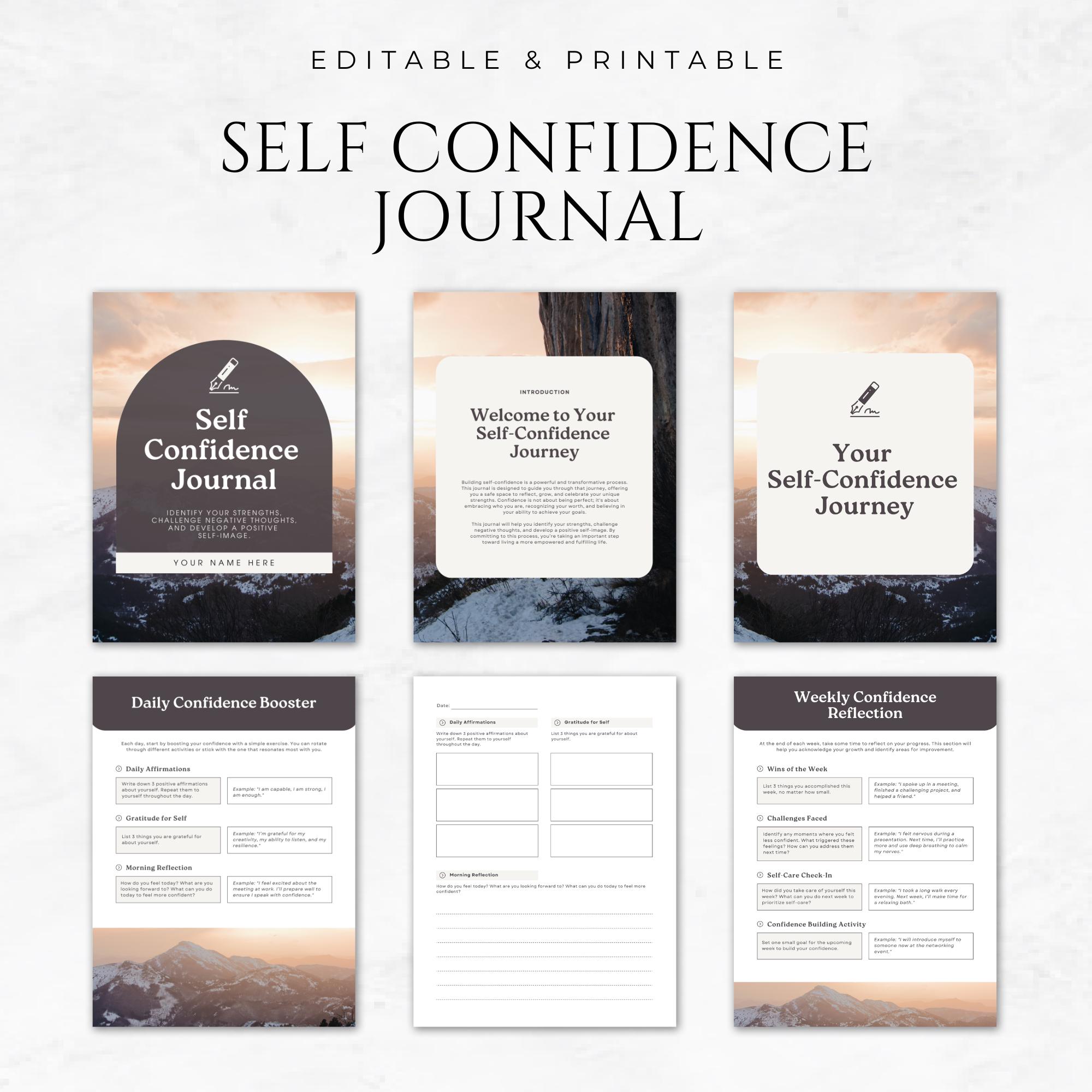Self-confidence Journal Template Printable Self-esteem Planner Personal ...