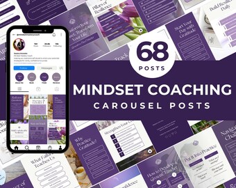 Mindset Coach Templates Social Media Carousel Posts Mindset Coaching Content Life Coaching Templates Coaching Business Posts Success Mindset