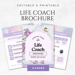 Life Coach Brochure Template Printable Business Coach Brochure Canva Coaching Flyer Template Coaching Onboarding Packet Therapist Brochure