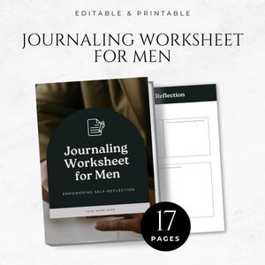Journaling Worksheet for Men Template Printable Self-reflection Worksheets Mental Health ...