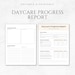 Daycare Progress Report Template Printable Preschool Progress Report ...