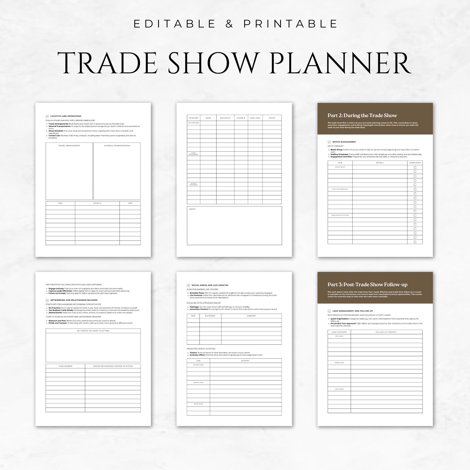 Trade Show Planner Template Printable Event Planner Template Canva ...