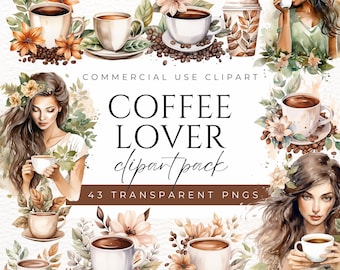 Coffee Lover Clipart Coffee PNG Coffee Digital Art Coffee Illustrations Coffee Aesthetic Clipart Boho Coffee Barista Clipart Vintage Coffee