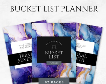 Bucket List Planner Goal Planner Dream Journal Life Goals Tracker Adventure Planner Travel Planner Vision Board Life Planner Editable Canva