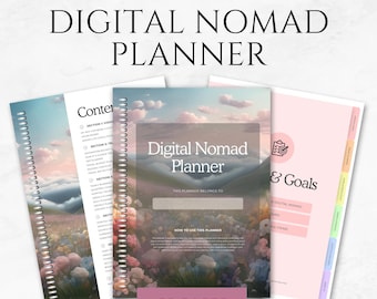 Digital Nomad Planner Canva Template Remote Work Tool Travel Organizer Freelancer Work Plan Editable Workbook Printable Productivity Tracker