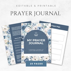 Daily Prayer Journal Template Prayer Planner Spiritual Journal Spiritual Growth Planner Meditation Journal Bible Study Planner Faith Journal