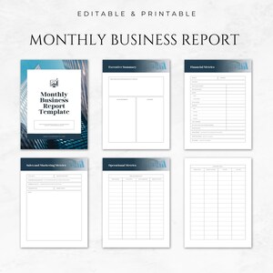 Monthly Business Report Template Printable Financial Report Performance ...