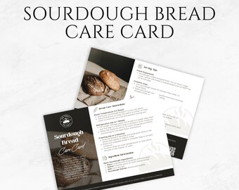 Sourdough Bread Care Card Template Printable Bread Care Instructions Bakery Care Card Sourdough Care Guide Baking Business Care Card Canva