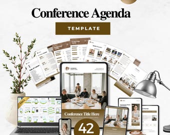 Conference Agenda Canva Template Editable Event Schedule Planner for Business Meetings Workshops & Corporate Conferences Meeting Agenda