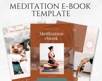 Sjabloon e-boek meditatie Meditatie oefengids Meditatie met gids e-boek Meditatieplanner Meditatiedagboek Meditatiewerkboek Canva