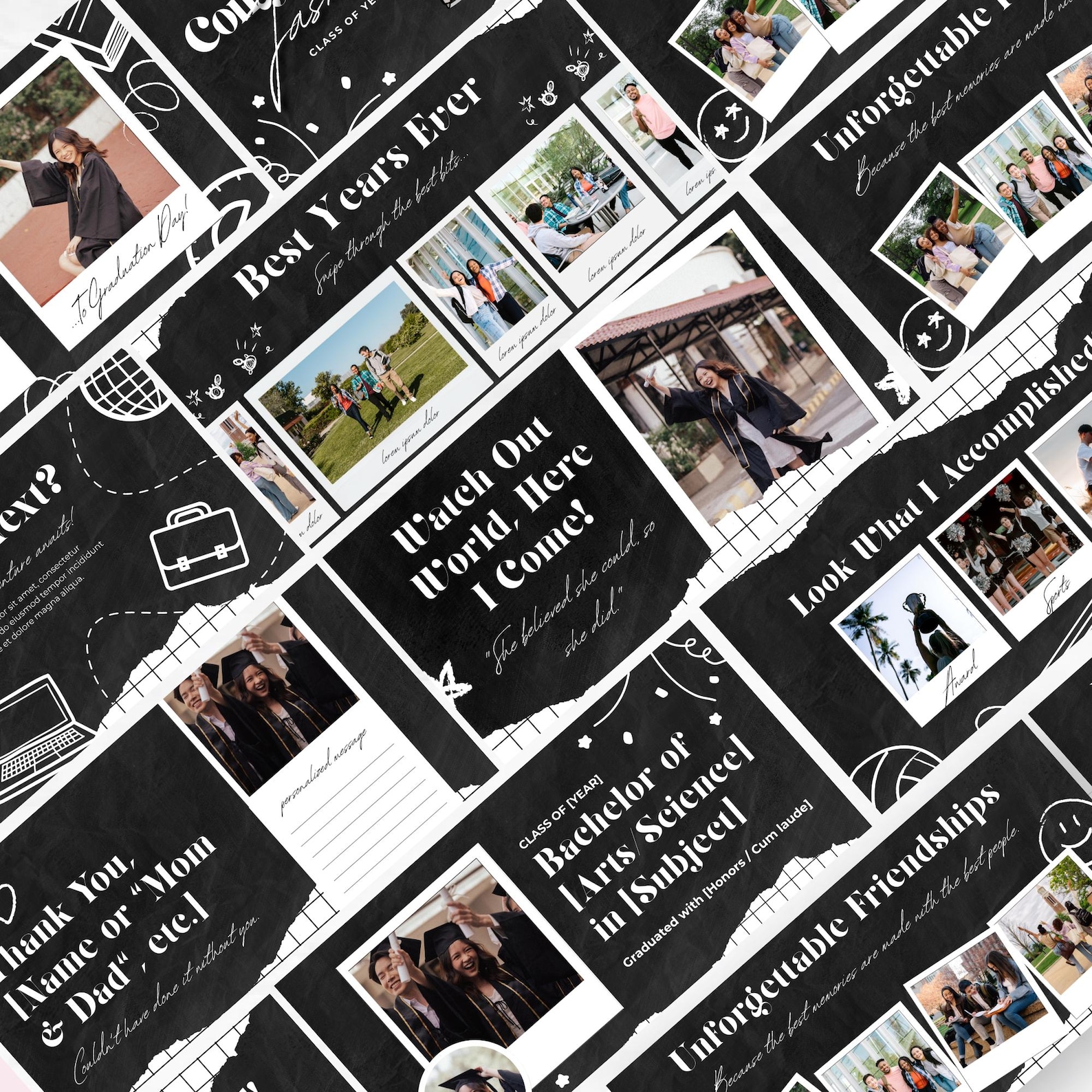 Graduation Slideshow Template Canva: Editable Memory Video (digital ...