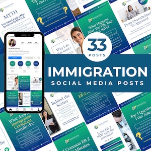 Immigration Social Media Posts Templates Visa Consultant Instagram Canva Templates Immigration Business Content Visa Service Agency Facebook