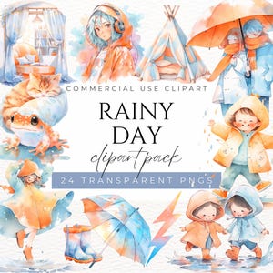 Rainy Day Clipart Cute Rain Clipart Umbrella Clipart Rain Clouds Stormy Weather Raincoat Clipart Puddle Clipart Rain Boots Rainy Season PNG