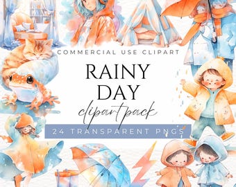 Rainy Day Clipart Cute Rain Clipart Umbrella Clipart Rain Clouds Stormy Weather Raincoat Clipart Puddle Clipart Rain Boots Rainy Season PNG