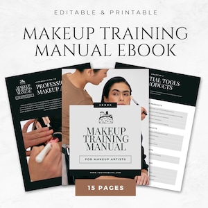 Makeup Training Manual eBook Templates Printable Makeup Artist Guide Professional Makeup Tutorial Ebook Makeup Technique Book Makeup Course