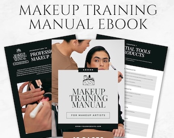 Manual de capacitación en maquillaje, plantillas de libros electrónicos, guía imprimible para maquilladores, tutoriales de maquillaje profesional, libro electrónico, libro de técnicas de maquillaje, curso de maquillaje
