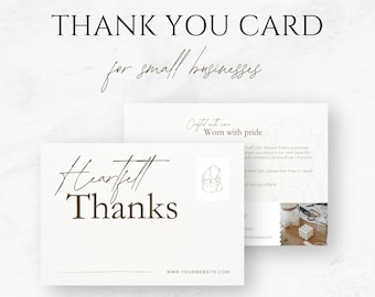 Small Business Thank You Card for a Craft Fair Template Printable Card for Orders Customer Appreciation Card Insert Card Thank You Note