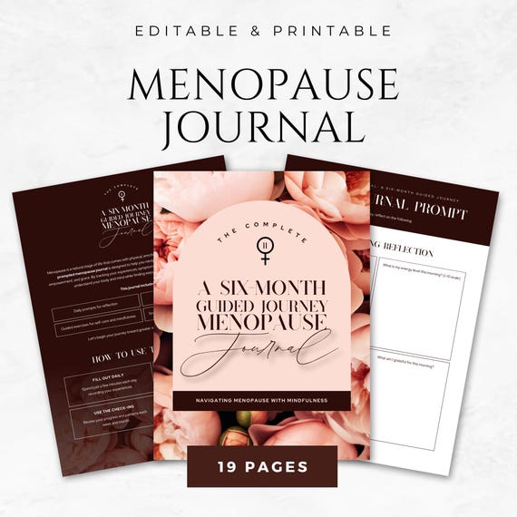 Menopause Journal Templates Printable Menopause Tracker Menopause Log Menopause Planner Hormone Tracker Hot Flash Tracker Mood Tracker Canva