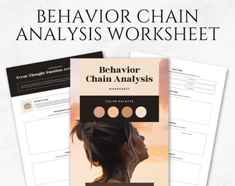 Behavior Chain Analysis Worksheet Template Printable DBT Worksheet Template Therapy Tools Behavior Change Planner Mental Health Worksheets